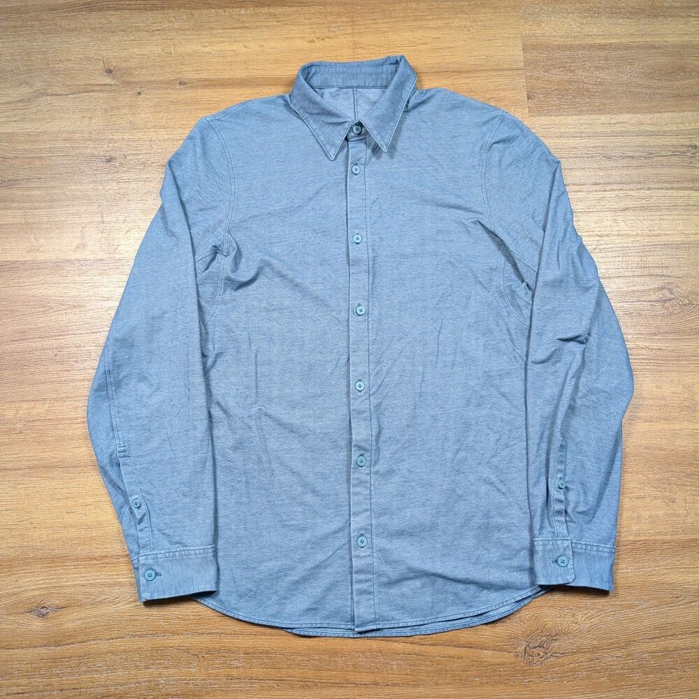 Lululemon Commission Button Up Shirt Mens M (Estimate) Blue Long Sleeve Collared